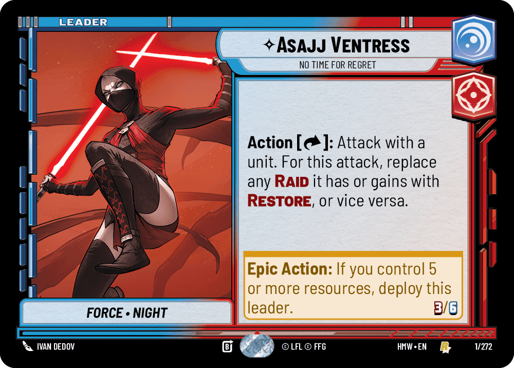 Asajj Ventress — No Time for Regret #001/272 from Homeworlds