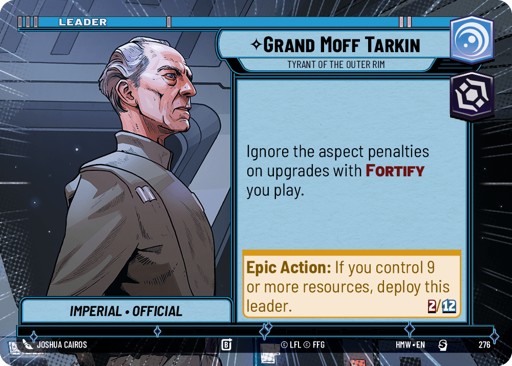 Grand Moff Tarkin // The Death Star — Tyrant of the Outer Rim // Icon of Tyranny #276/272 from Homeworlds