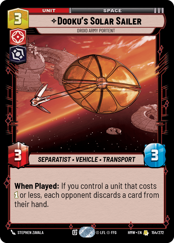 Dooku's Solar Sailer — Droid Army Portent #154/272 from Homeworlds