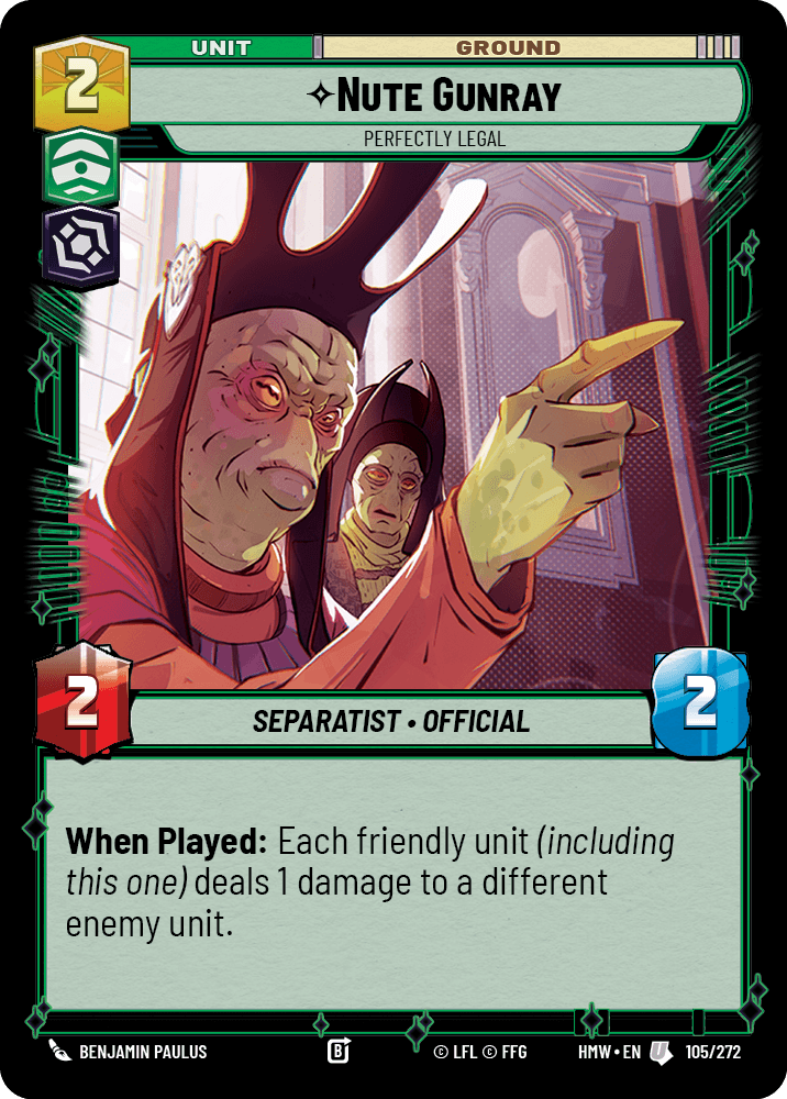 Nute Gunray — Perfectly Legal #105/272 from Homeworlds