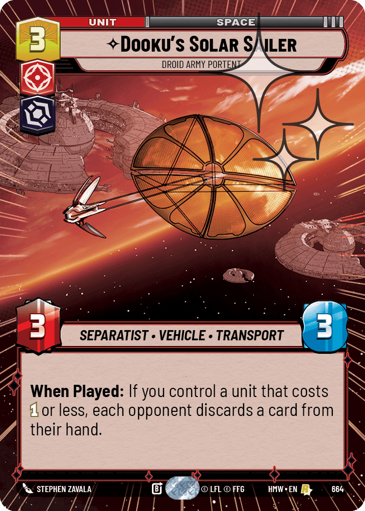 Dooku's Solar Sailer — Droid Army Portent #664/272 from Homeworlds