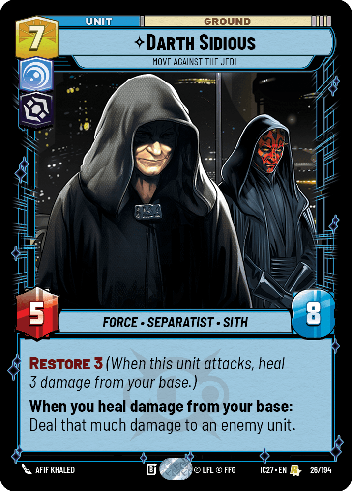 Darth Sidious — Move Against the Jedi #026/194 from Icons 2027