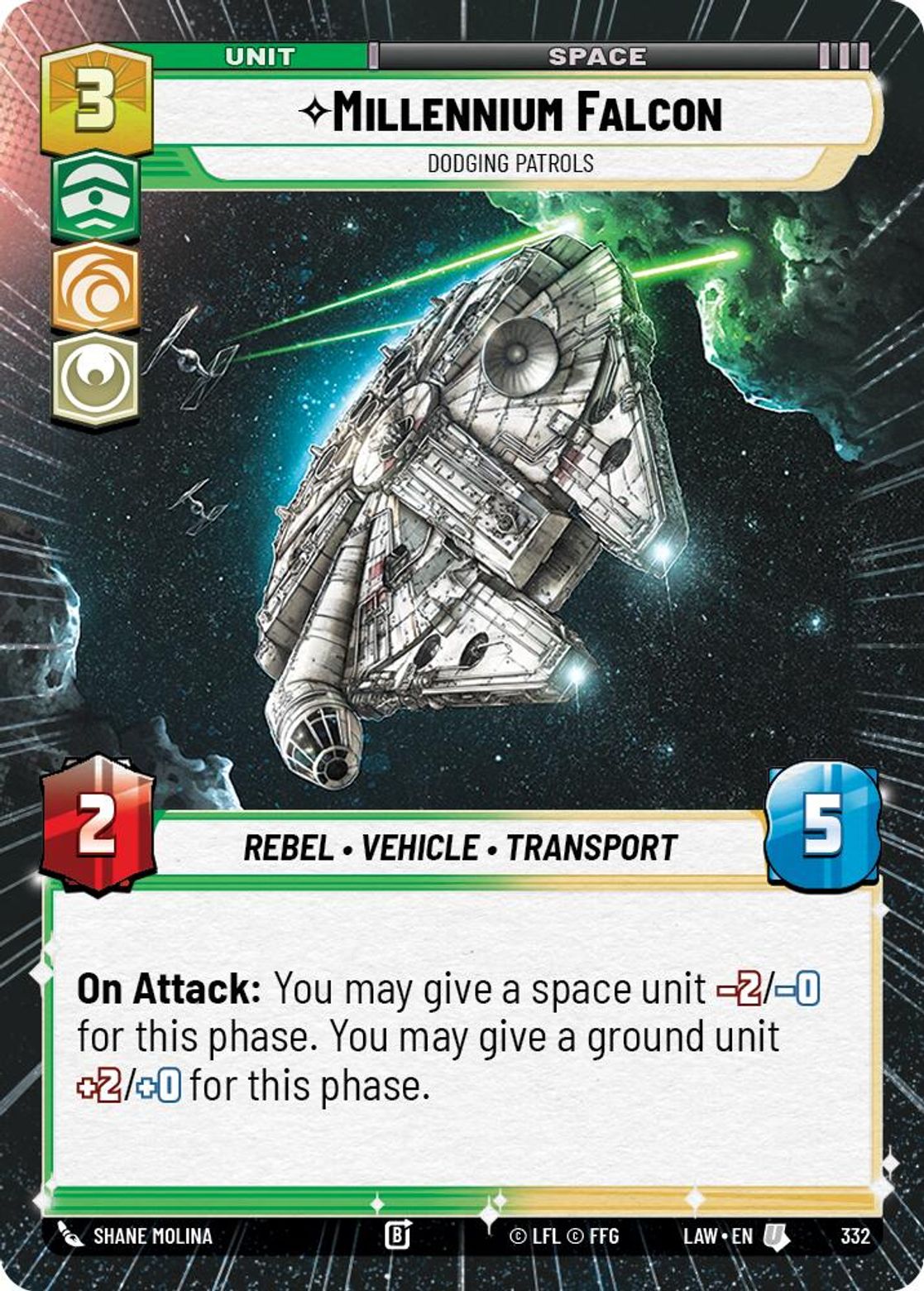 Millennium Falcon — Dodging Patrols #332/264 from A Lawless Time