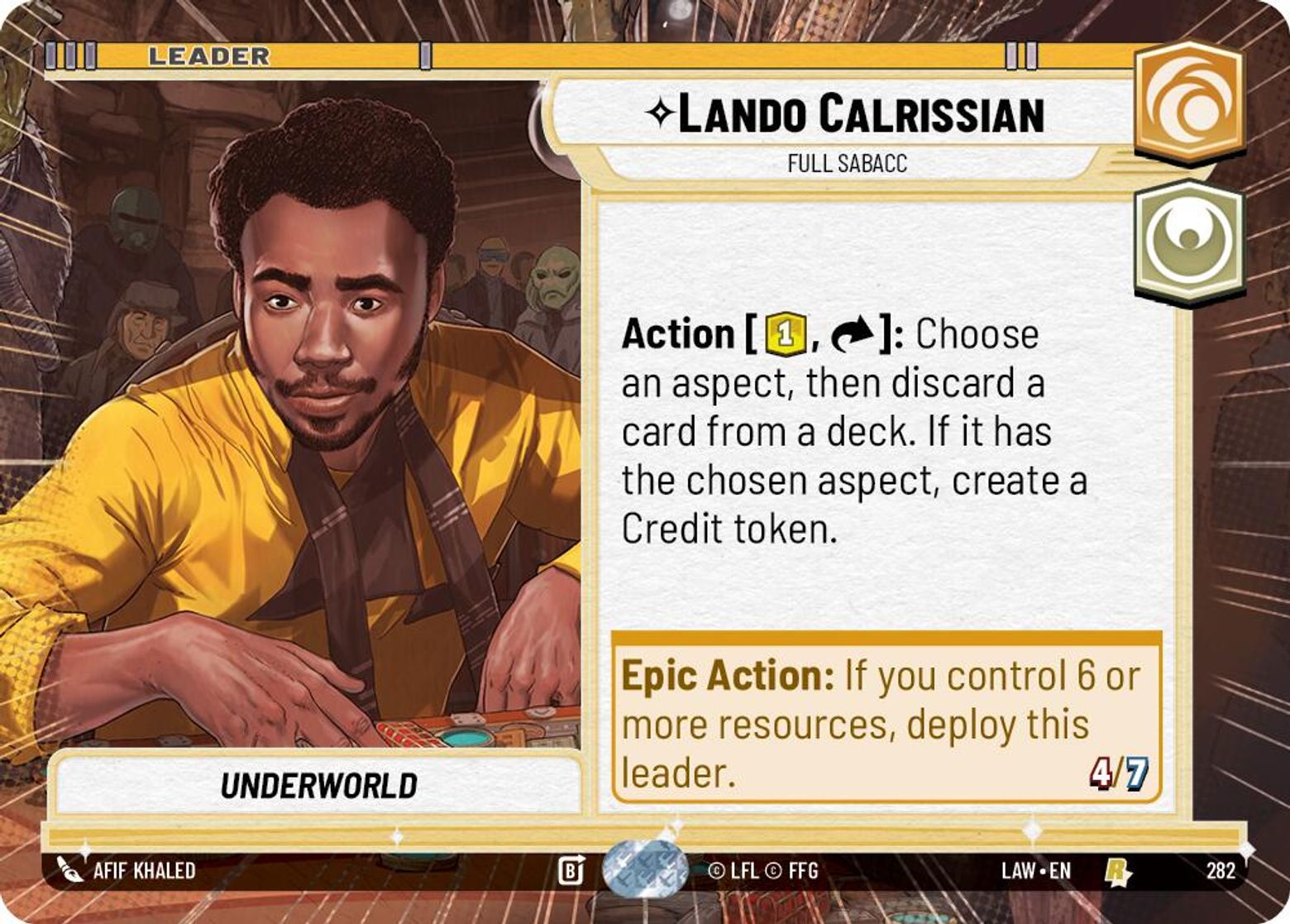 Lando Calrissian — Full Sabacc #282/264 from A Lawless Time