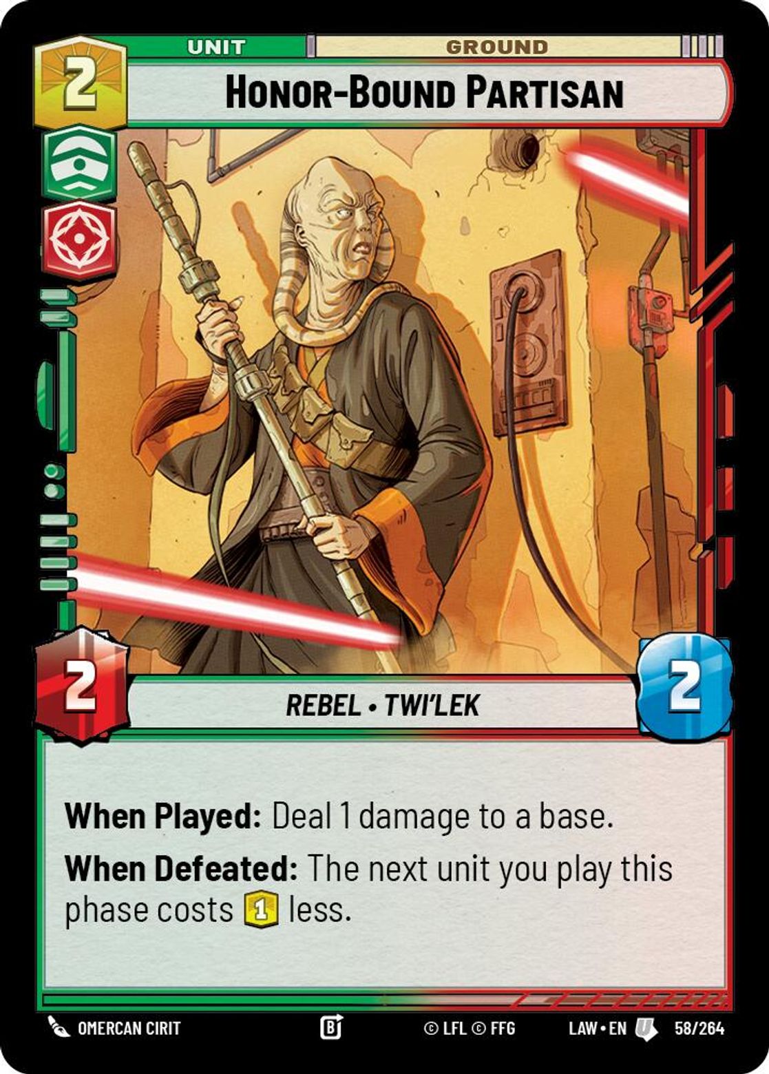 Honor-Bound Partisan #058/264 from A Lawless Time