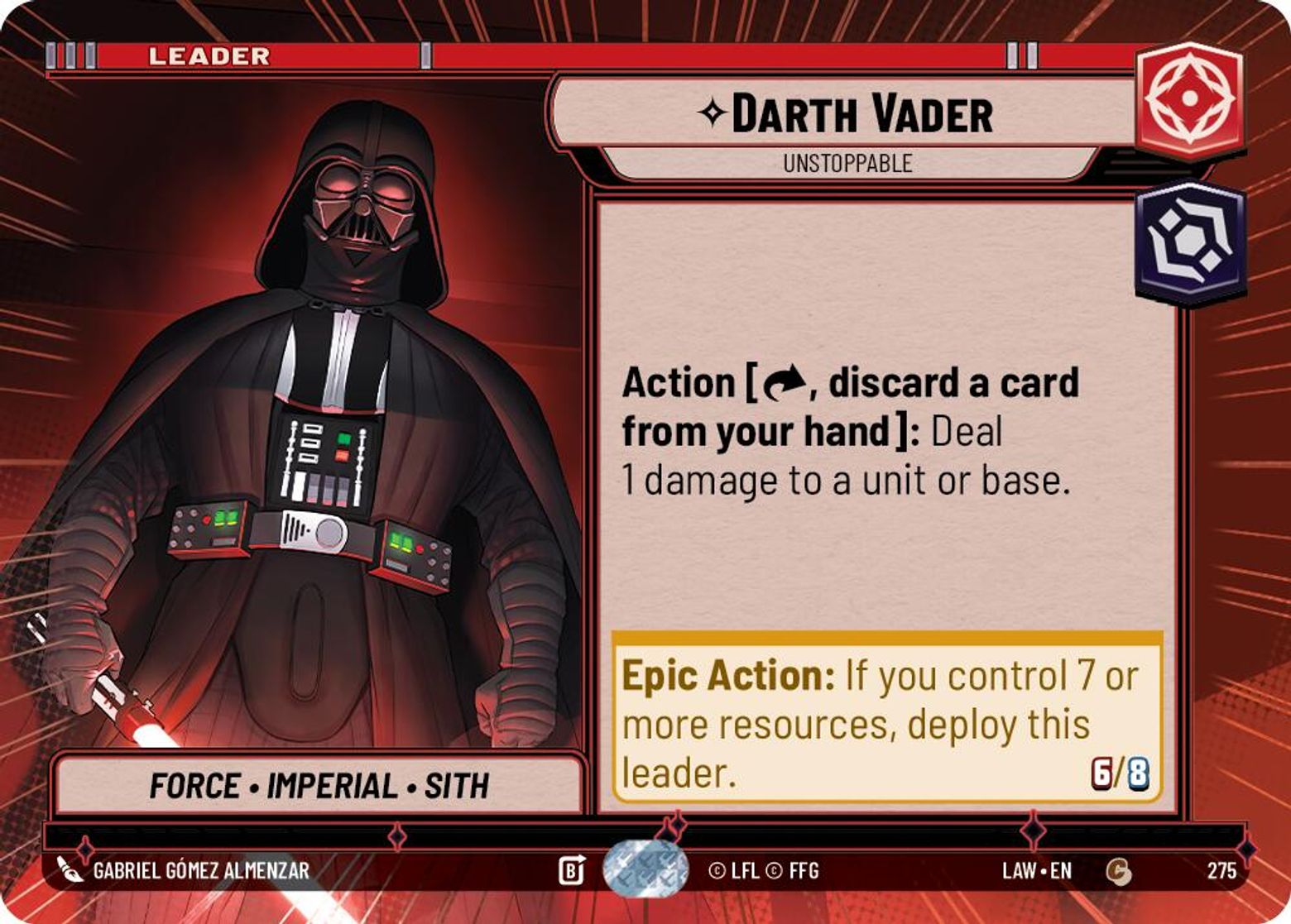 Darth Vader — Unstoppable #275/264 from A Lawless Time