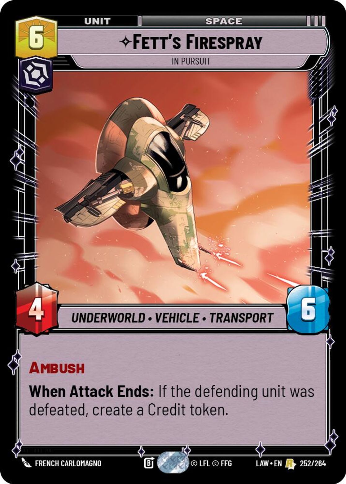 Fett's FIrespray — In Pursuit #252/264 from A Lawless Time