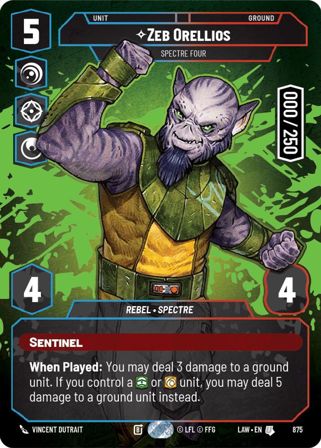 Zeb Orellios — Spectre Four #875/264 from A Lawless Time