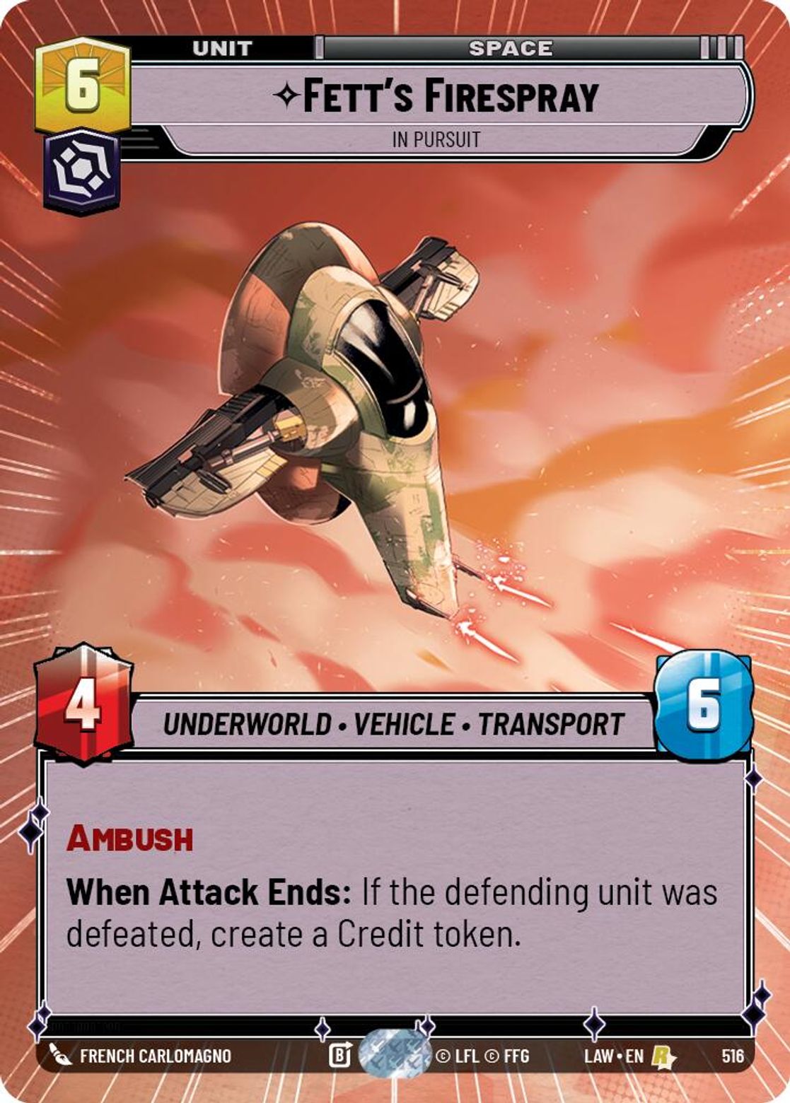 Fett's FIrespray — In Pursuit #516/264 from A Lawless Time