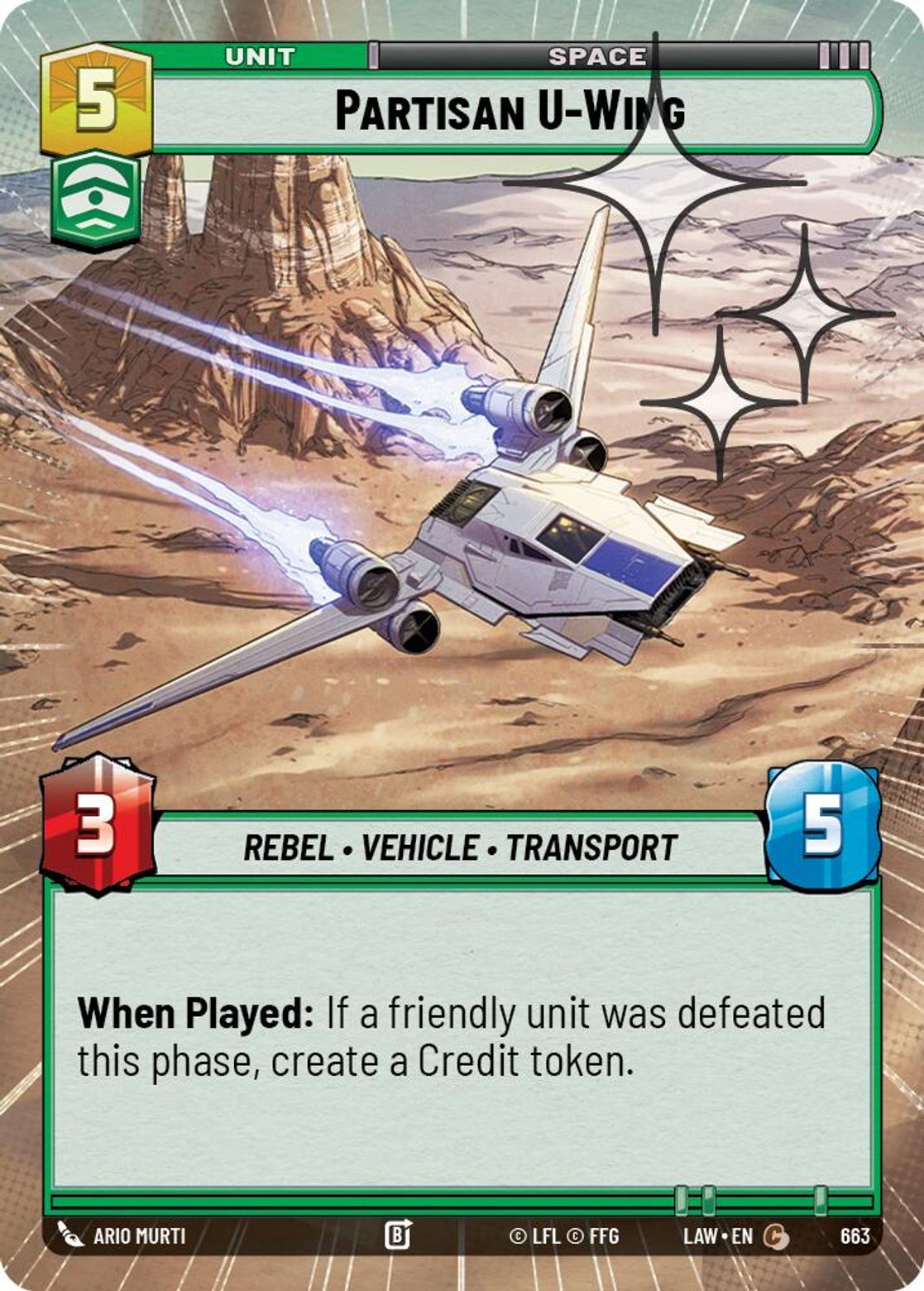 Partisan U-Wing #663/264 from A Lawless Time