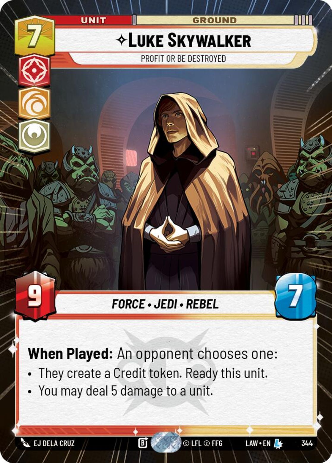 Luke Skywalker — Profit or be Destroyed #344/264 from A Lawless Time