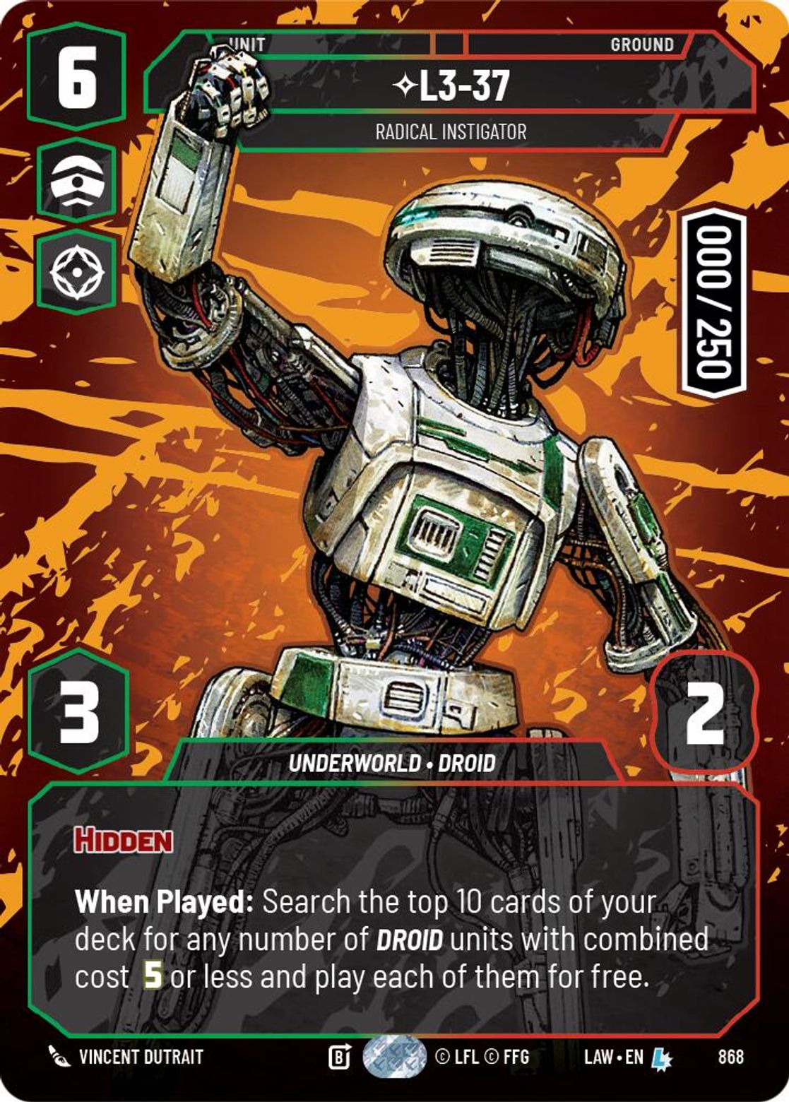 L3-37 — Radical Instigator #868/264 from A Lawless Time