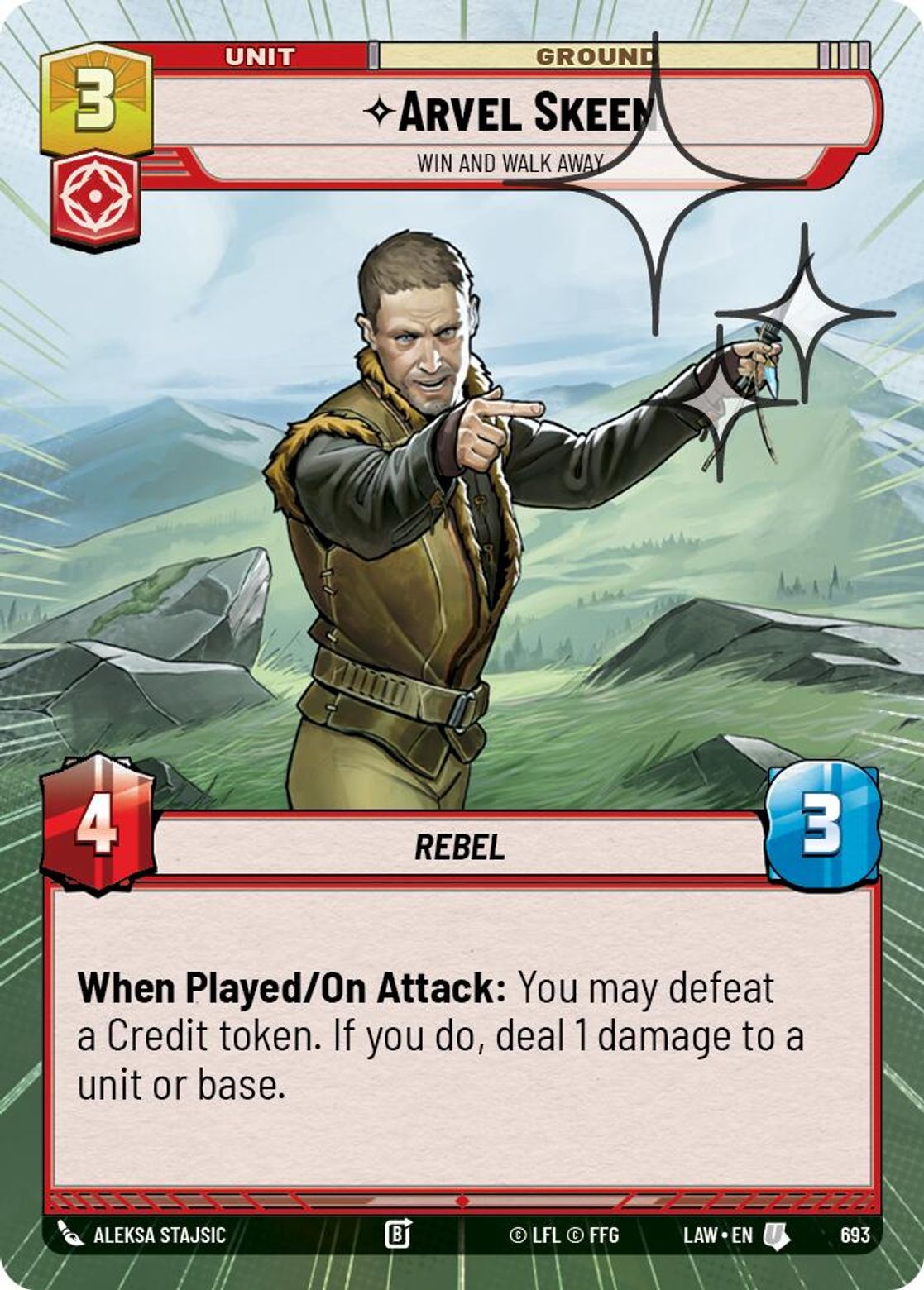 Arvel Skeen — Win and Walk Away #693/264 from A Lawless Time