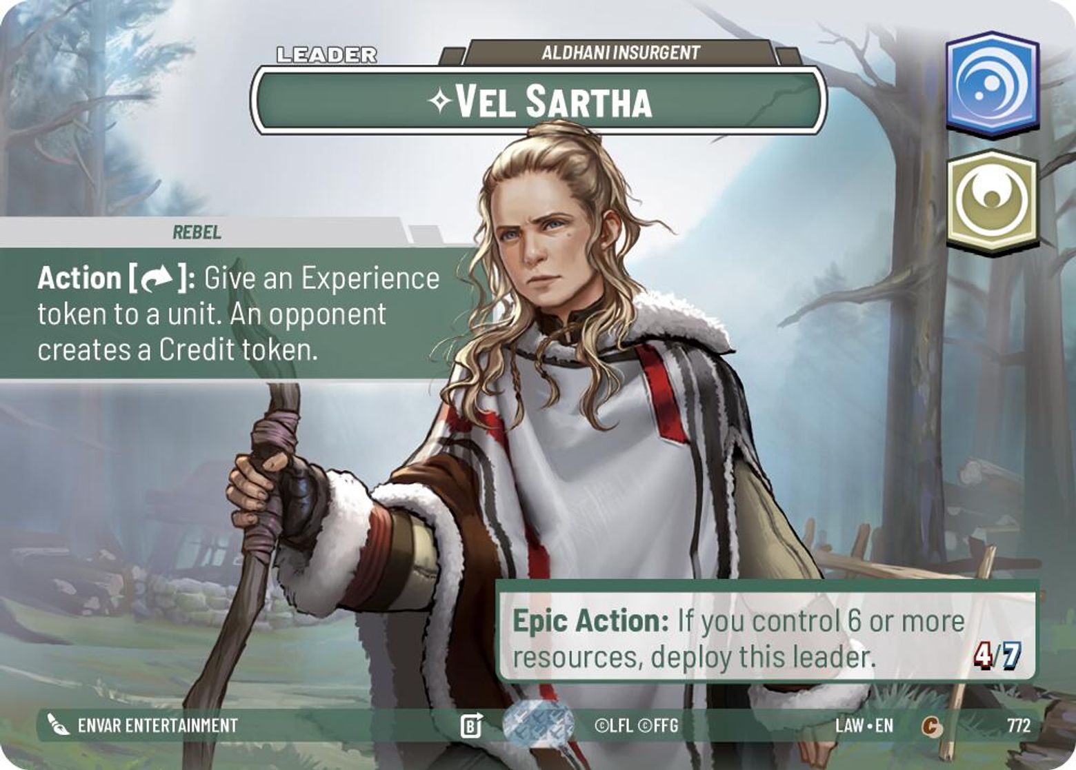 Vel Sartha — Aldhani Insurgent #772/264 from A Lawless Time