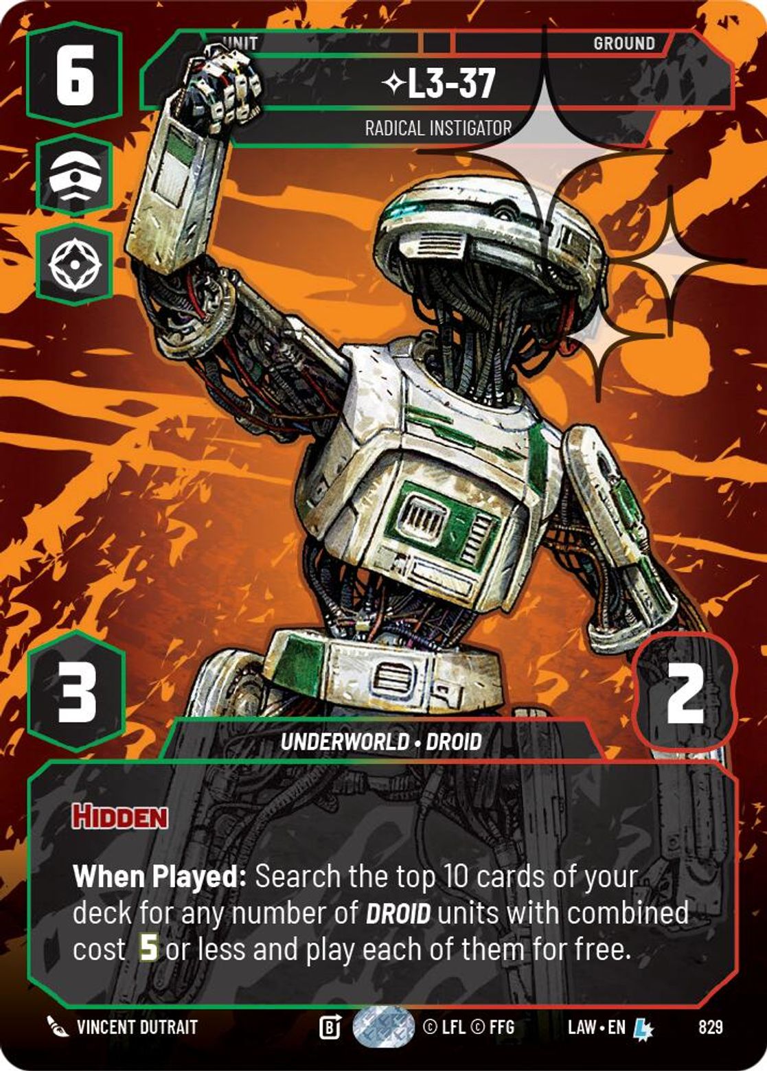 L3-37 — Radical Instigator #829/264 from A Lawless Time