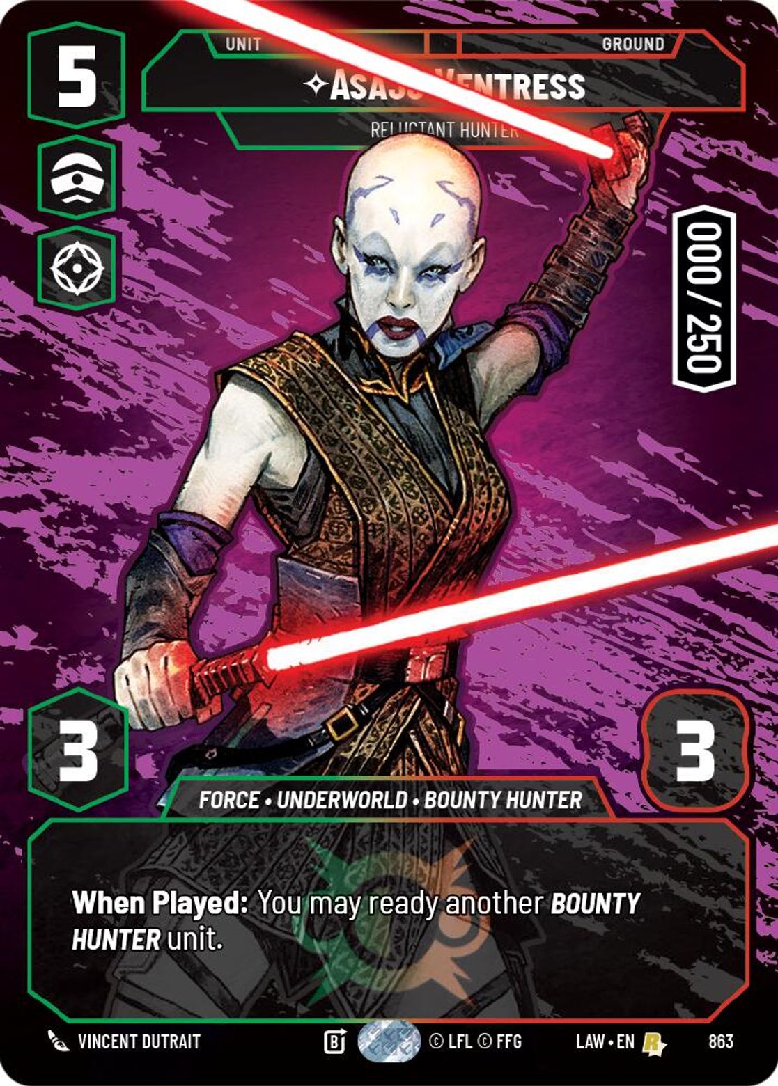 Asajj Ventress — Reluctant Hunter #863/264 from A Lawless Time