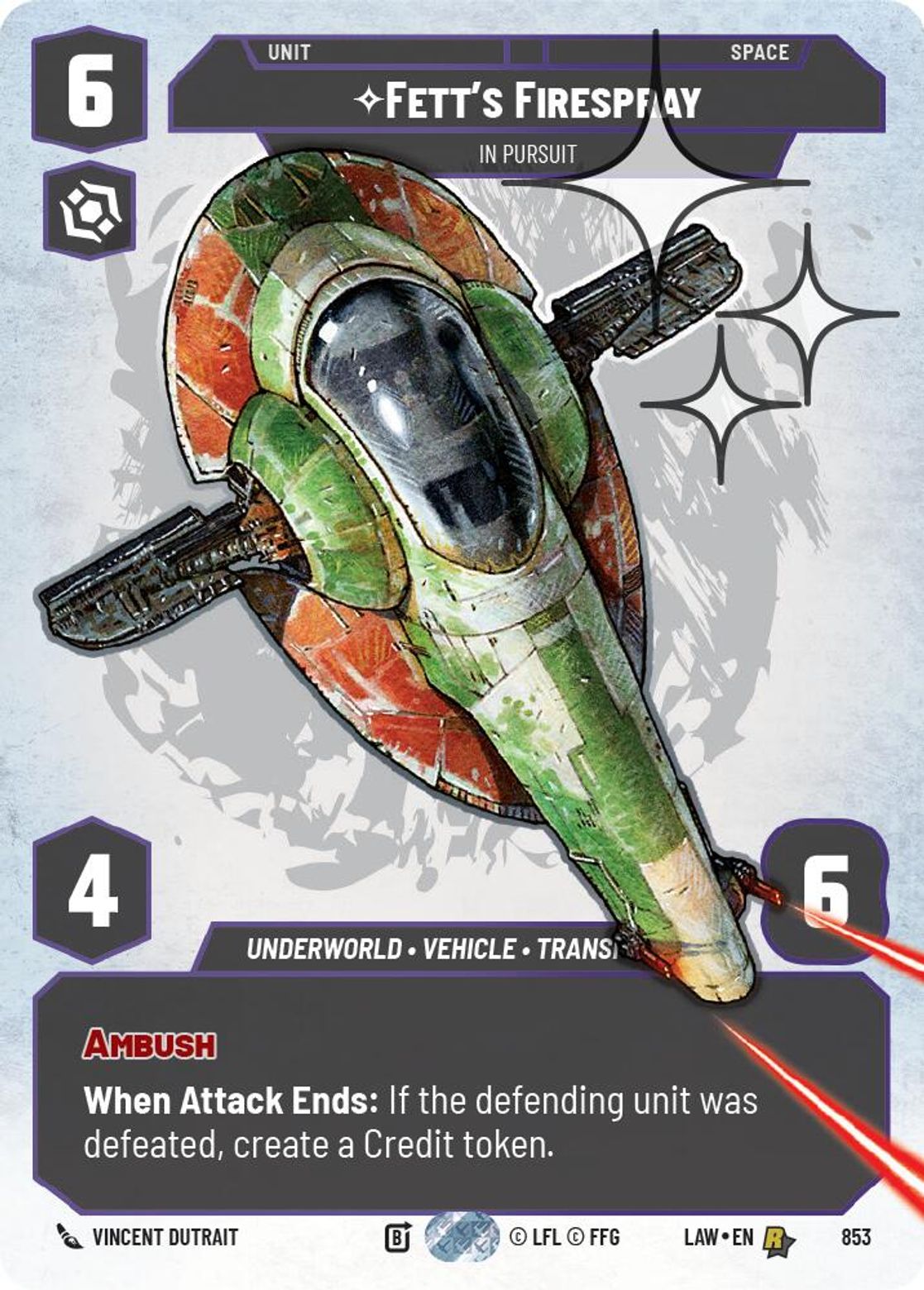 Fett's FIrespray — In Pursuit #853/264 from A Lawless Time