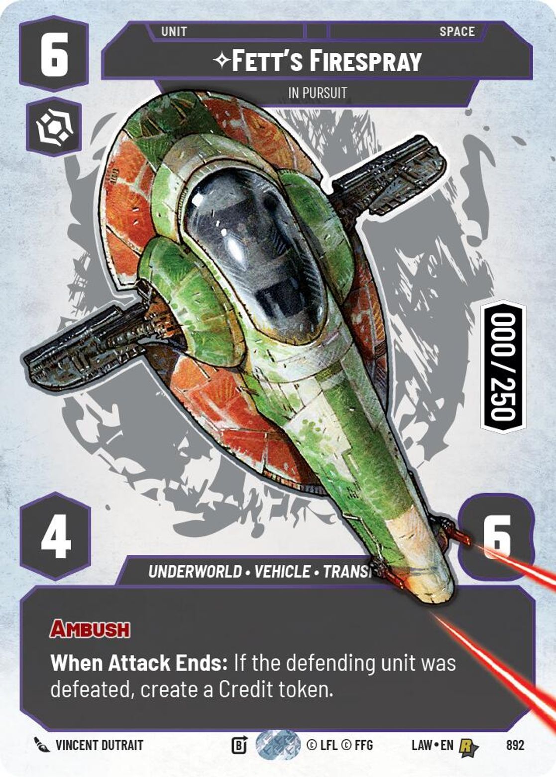 Fett's FIrespray — In Pursuit #892/264 from A Lawless Time