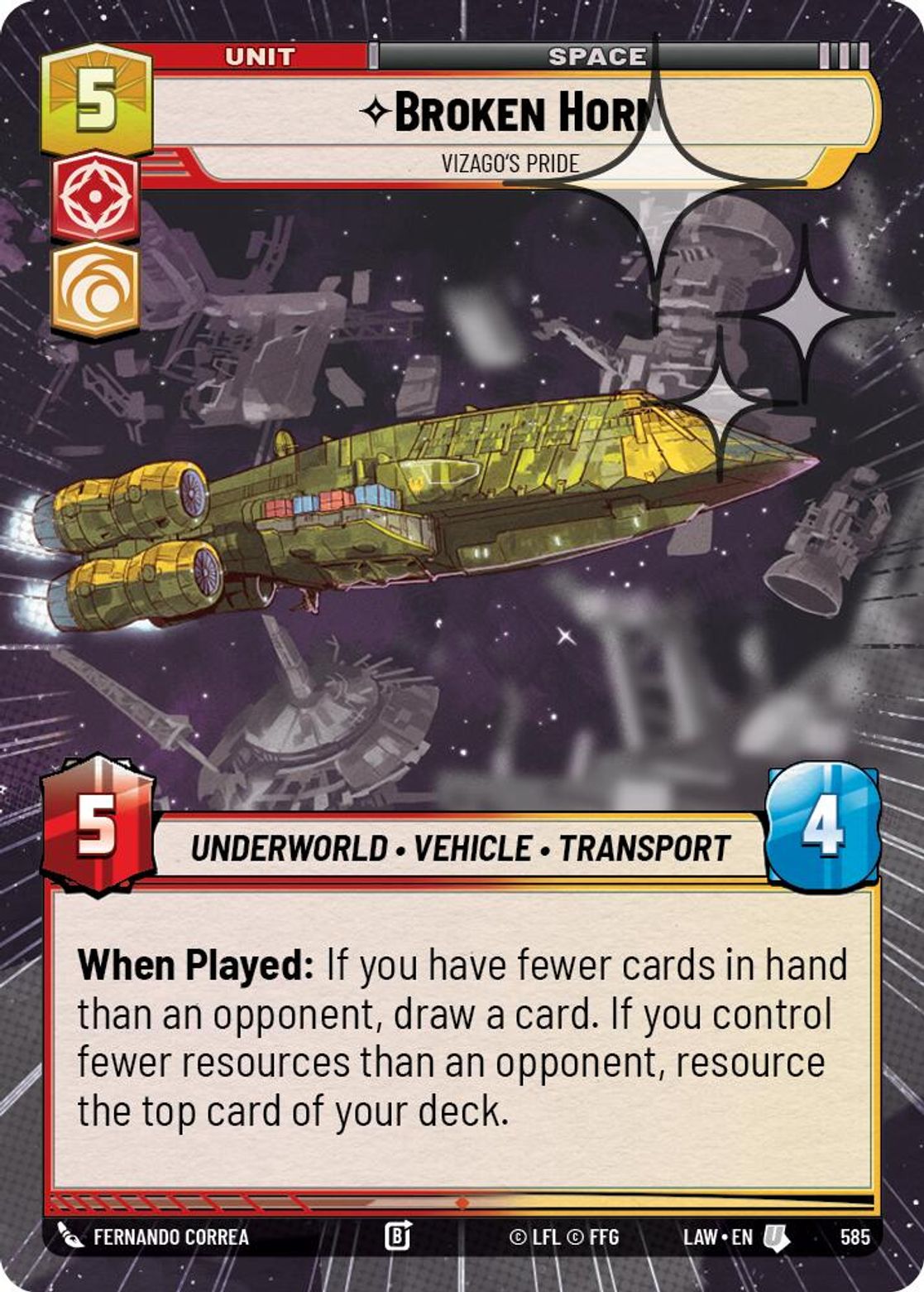 Broken Horn — Vizago's Pride #585/264 from A Lawless Time