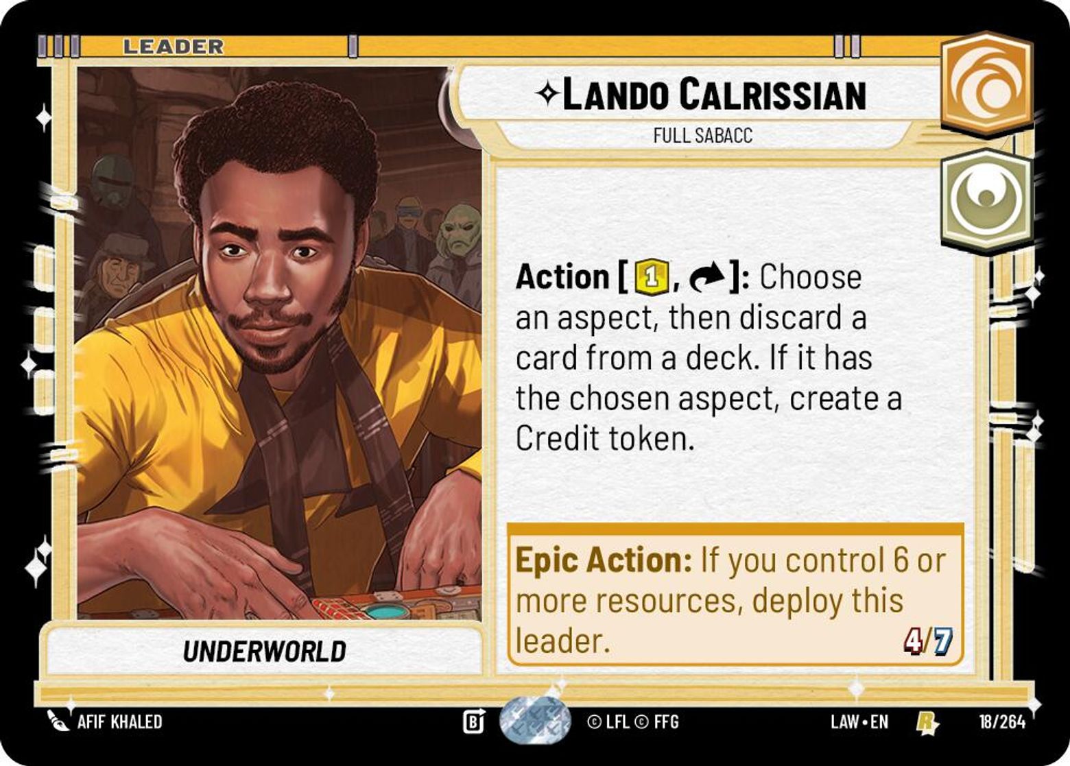 Lando Calrissian — Full Sabacc #018/264 from A Lawless Time