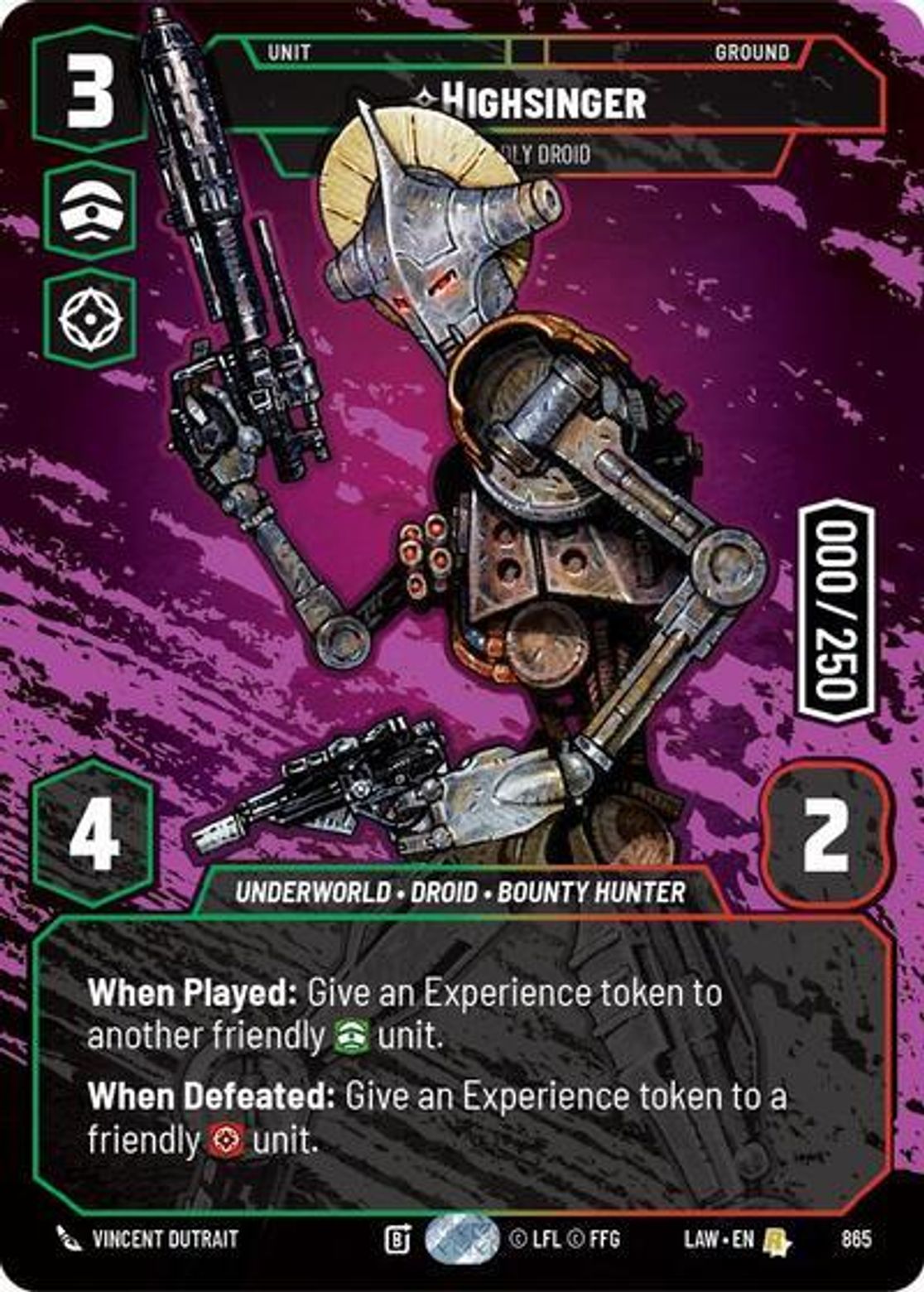 Highsinger — Deadly Droid #865/264 from A Lawless Time