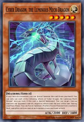 Cyber Dragon, the Luminous Mech Dragon #MAMS-EN005 from Magnificent Maestros (Yu-Gi-Oh!)