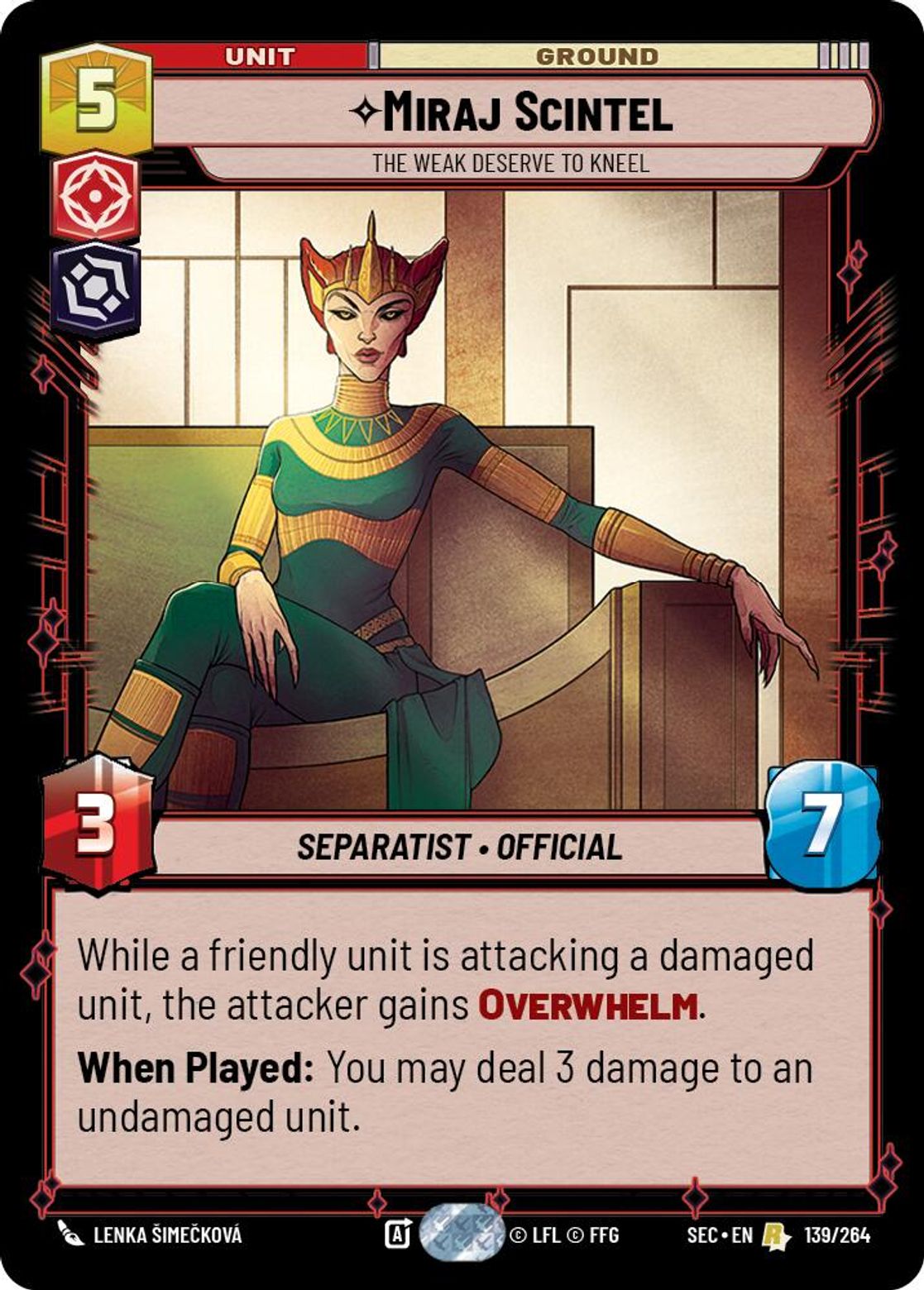 Miraj Scintel — The Weak Deserve to Kneel #139/264 from Secrets of Power
