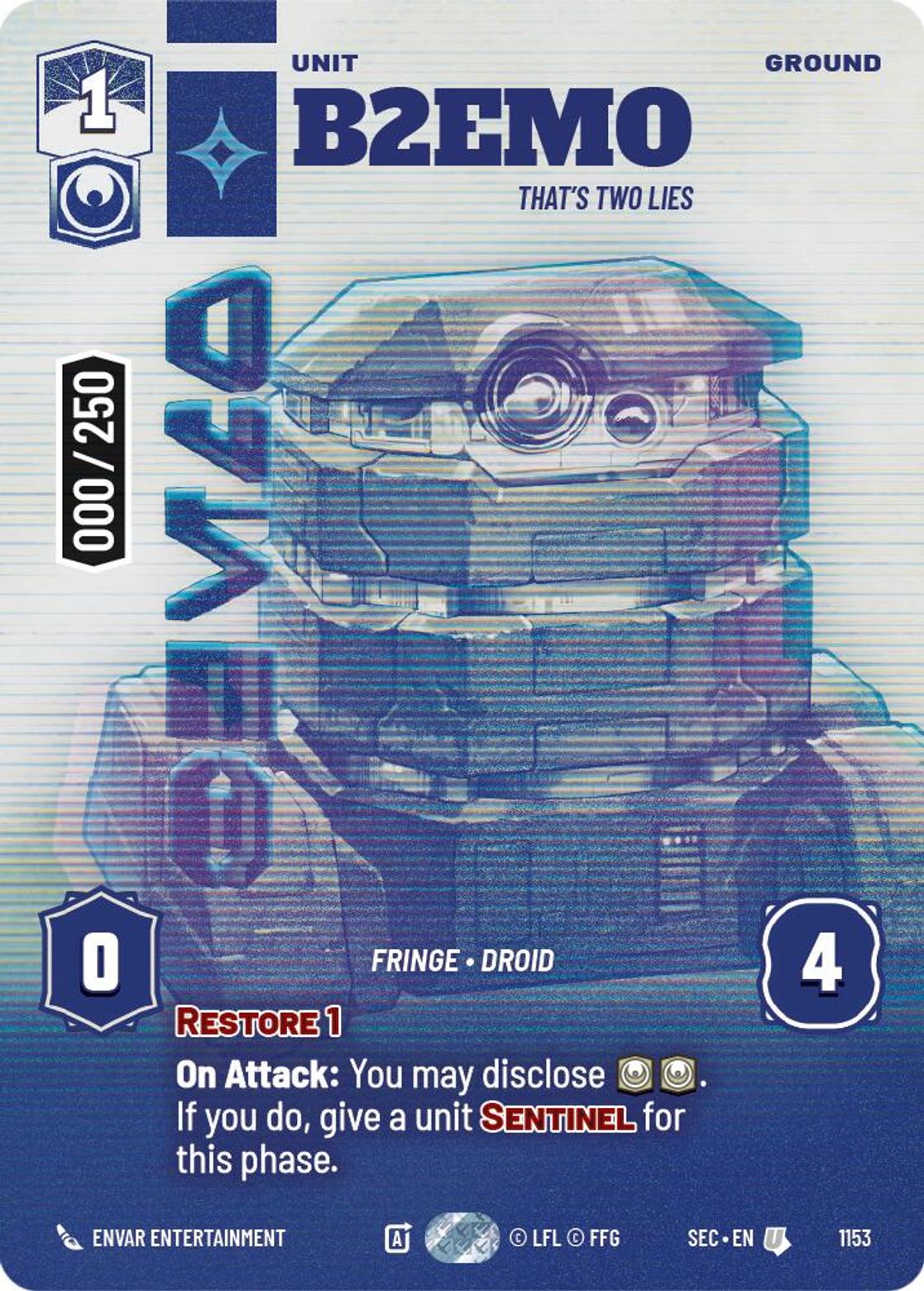 B2EM0 — That's Two Lies #1153/264 from Secrets of Power
