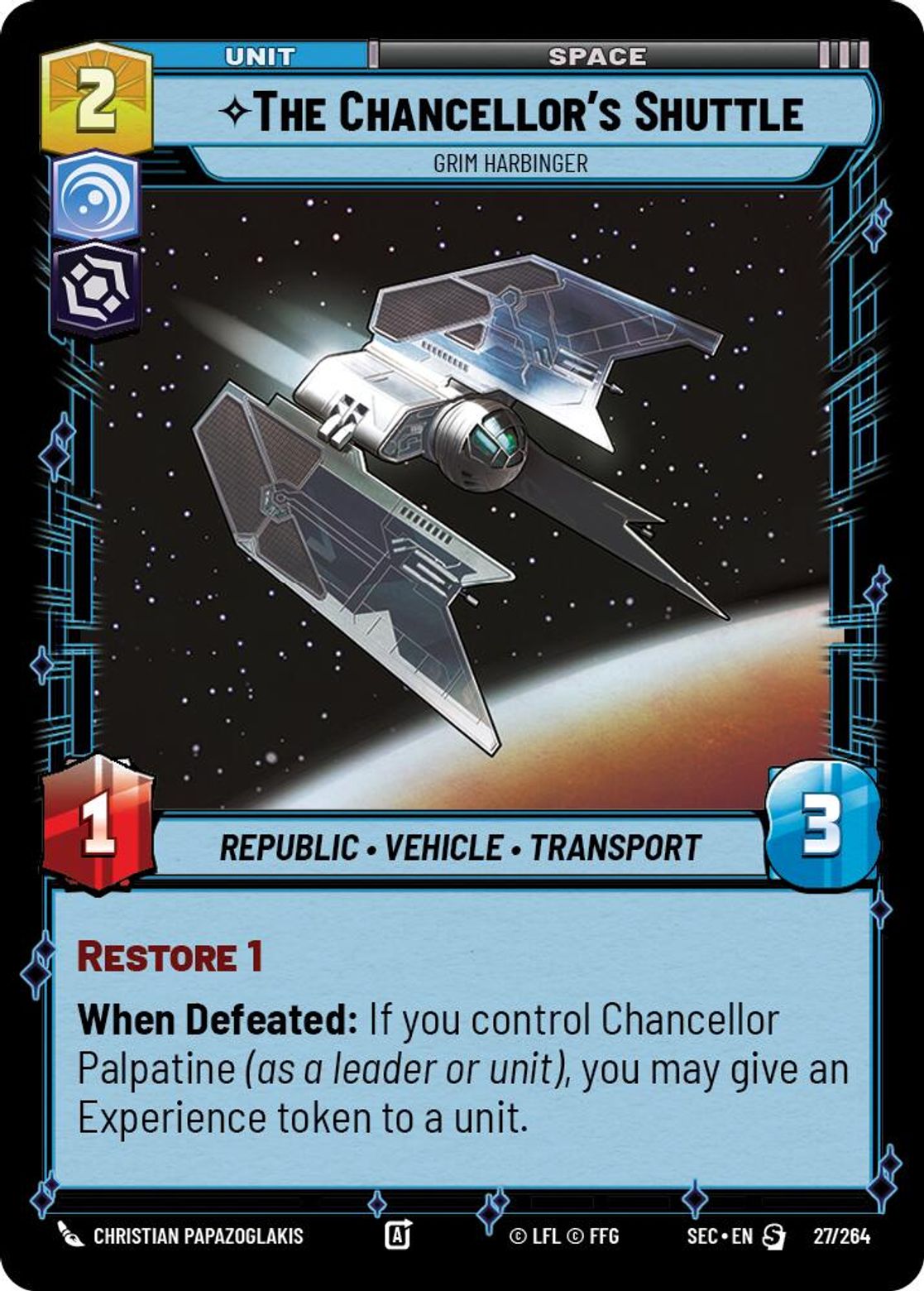 The Chancellor's Shuttle — Grim Harbinger #027/264 from Secrets of Power