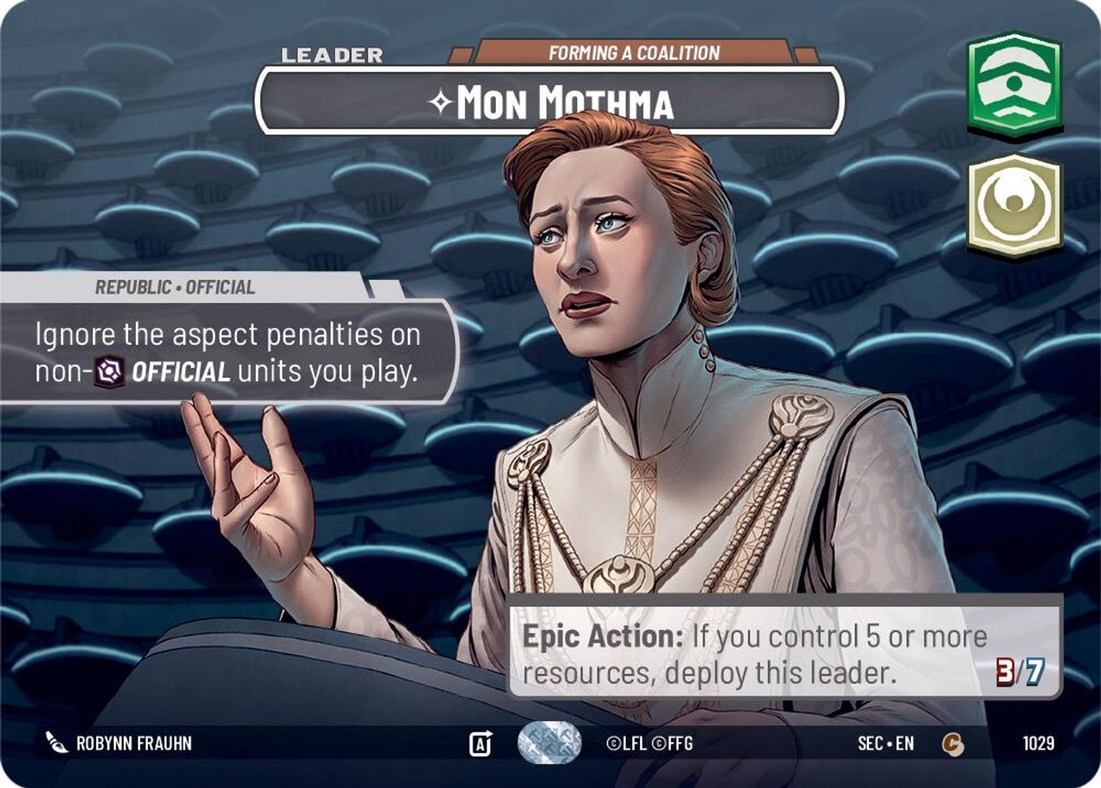 Mon Mothma — Forming a Coalition #1029/264 from Secrets of Power
