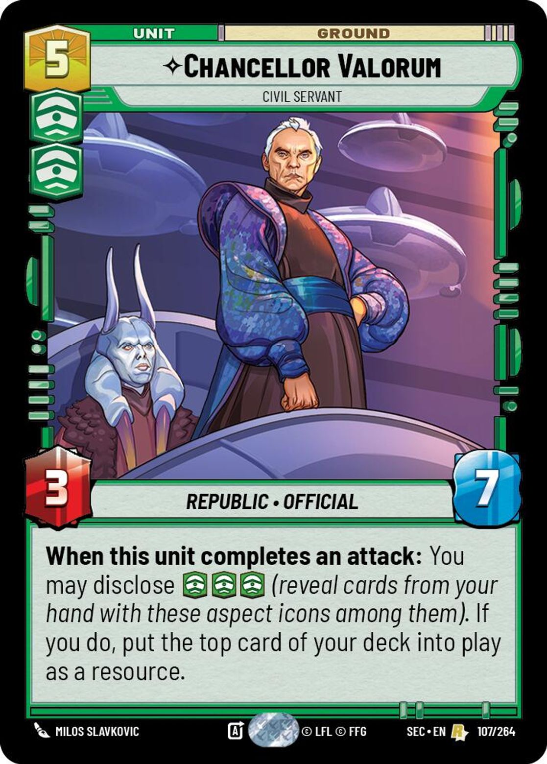 Chancellor Valorum — Civil Servant #107/264 from Secrets of Power