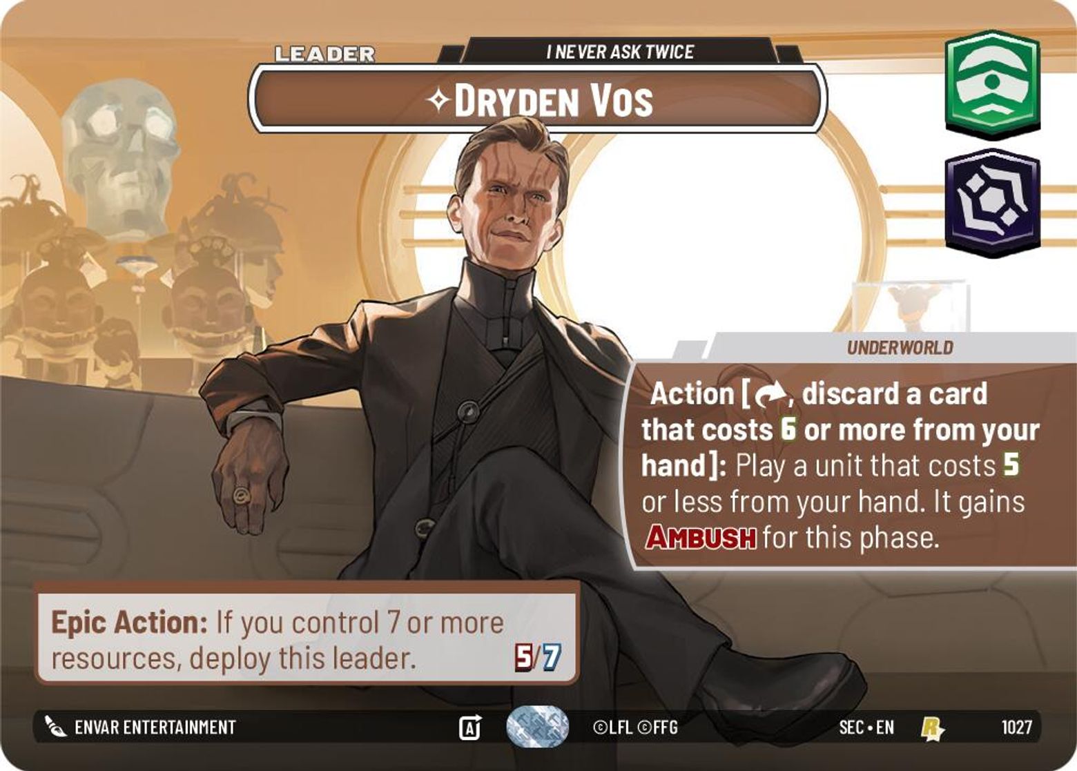 Dryden Vos — I Never Ask Twice #1027/264 from Secrets of Power