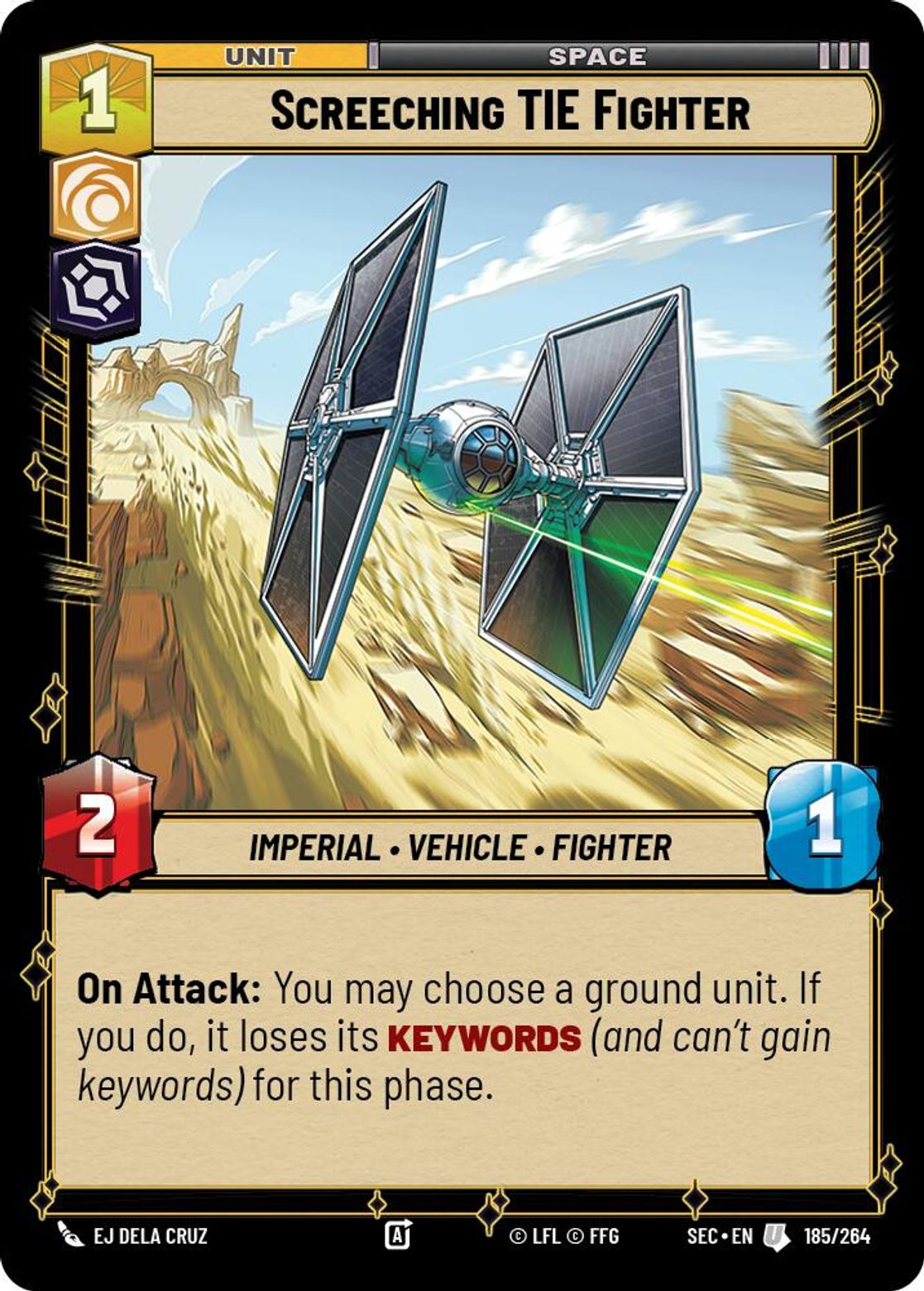 Screeching TIE Fighter #185/264 from Secrets of Power