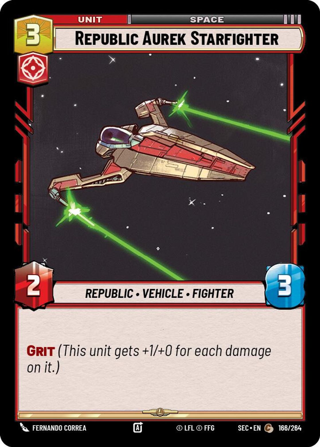 Republic Aurek Starfighter #166/264 from Secrets of Power