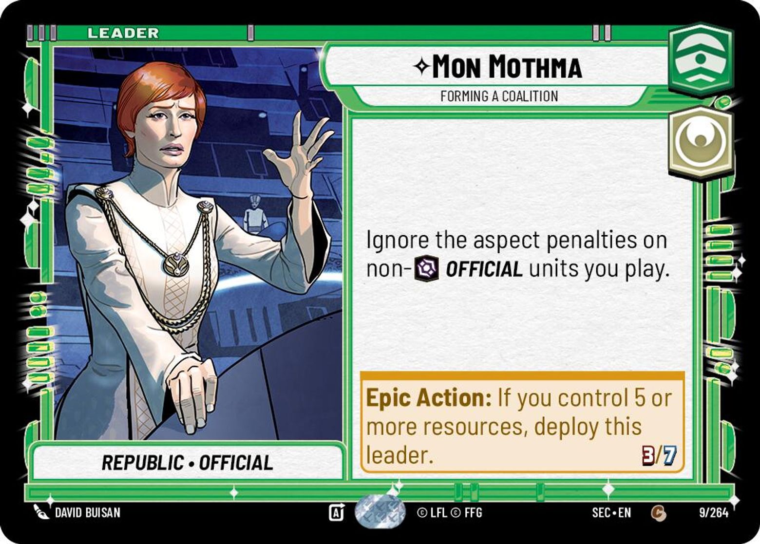 Mon Mothma — Forming a Coalition #009/264 from Secrets of Power