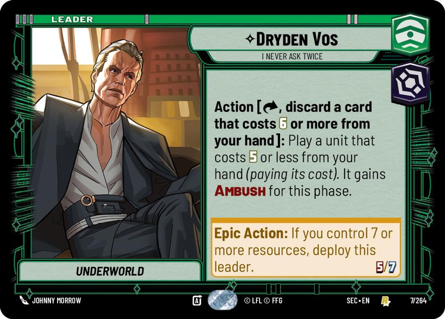 Dryden Vos — I Never Ask Twice #007/264 from Secrets of Power