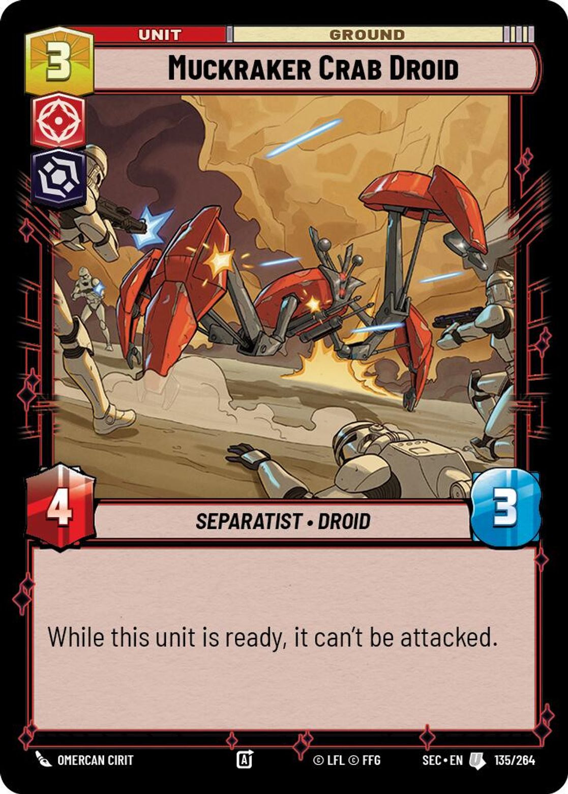 Muckraker Crab Droid #135/264 from Secrets of Power