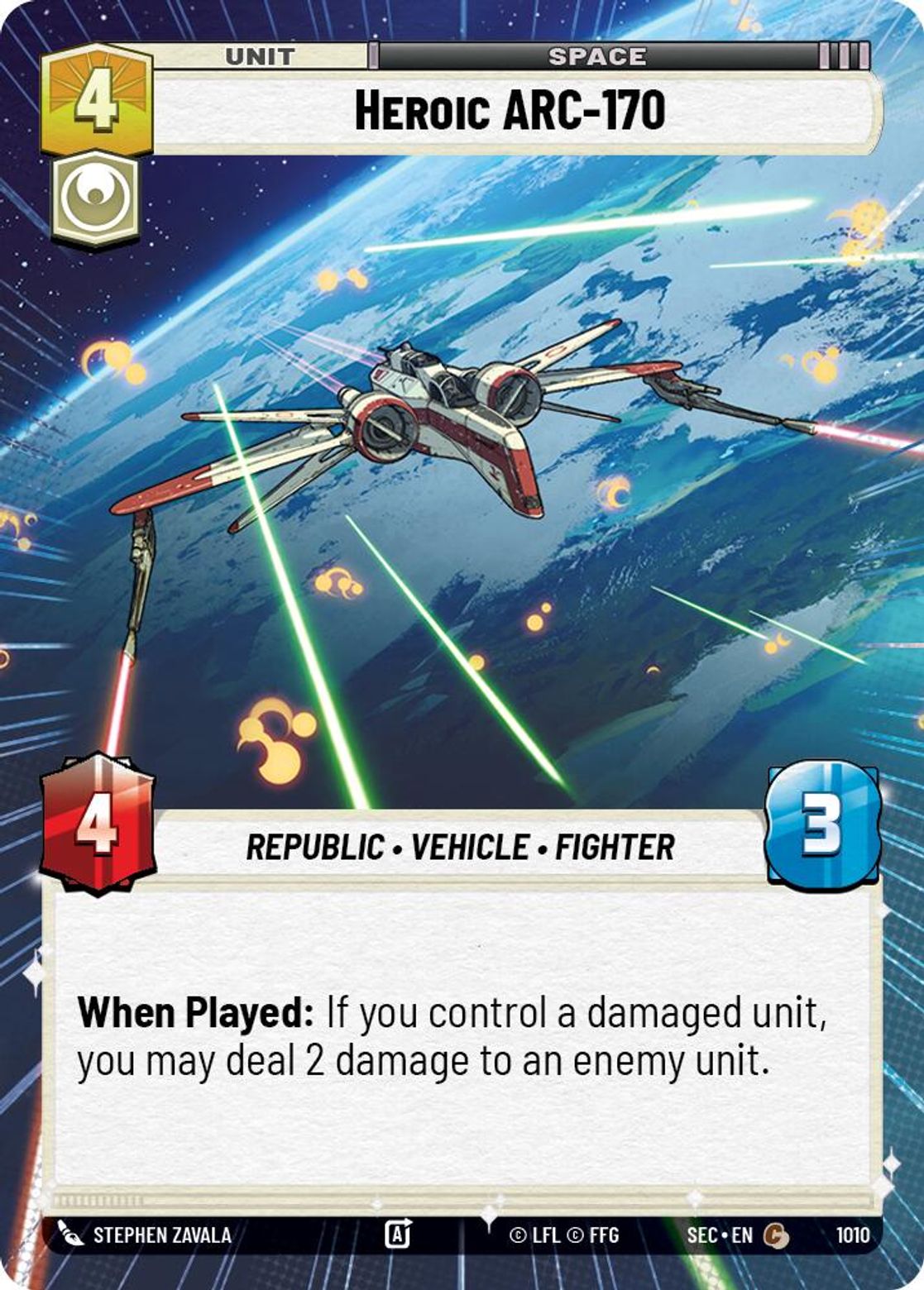 Heroic ARC-170 #1010/264 from Secrets of Power