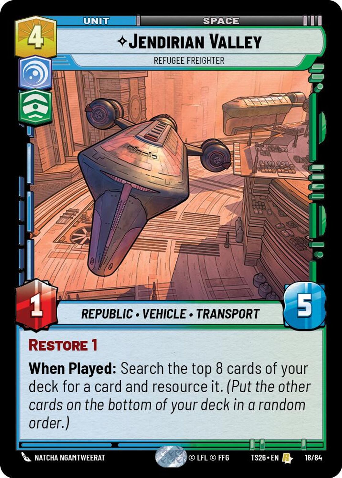 Jendirian Valley — Refugee Freighter #18/84 from Twin Suns 2026
