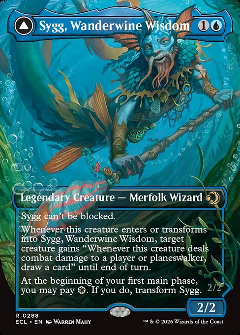 Sygg, Wanderwine Wisdom // Sygg, Wanderbrine Shield #288 from Lorwyn Eclipsed