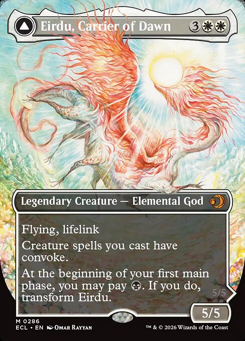 Eirdu, Carrier of Dawn // Isilu, Carrier of Twilight #286 from Lorwyn Eclipsed