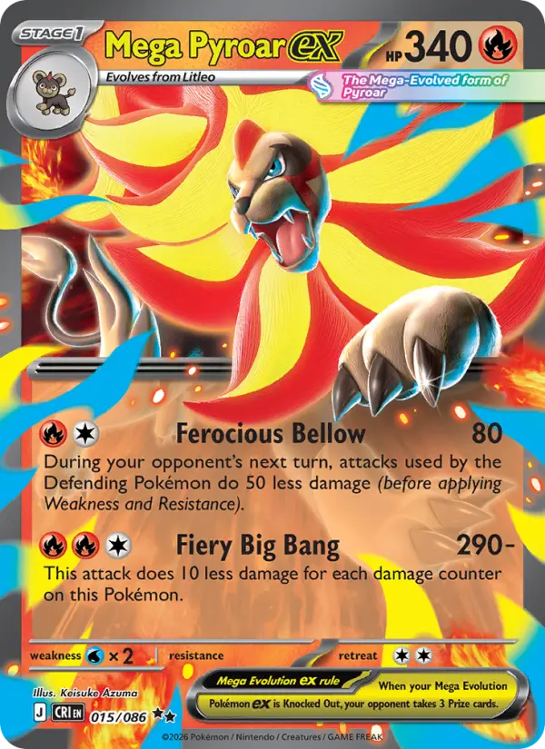 Mega Pyroar ex #015 from Chaos Rising