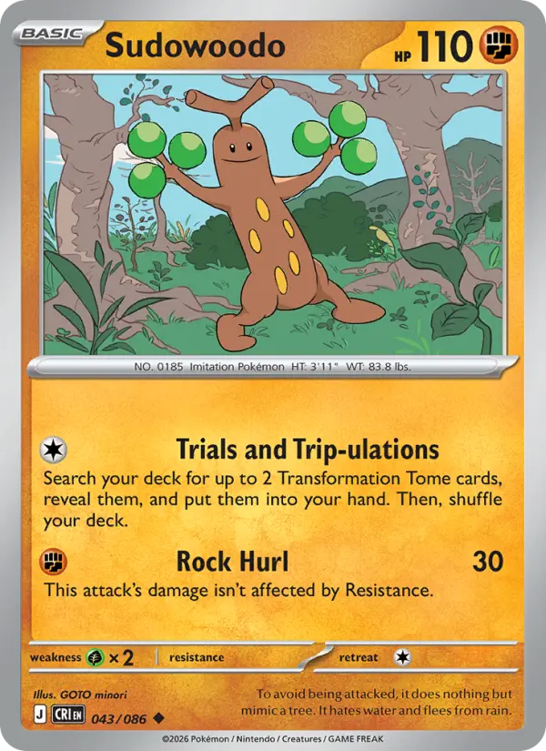 Sudowoodo #043 from Chaos Rising