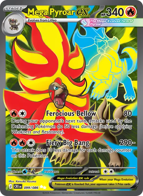 Mega Pyroar ex #099 from Chaos Rising