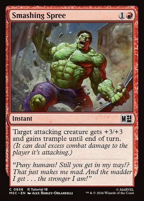 Smashing Spree #856 from Marvel Super Heroes Commander