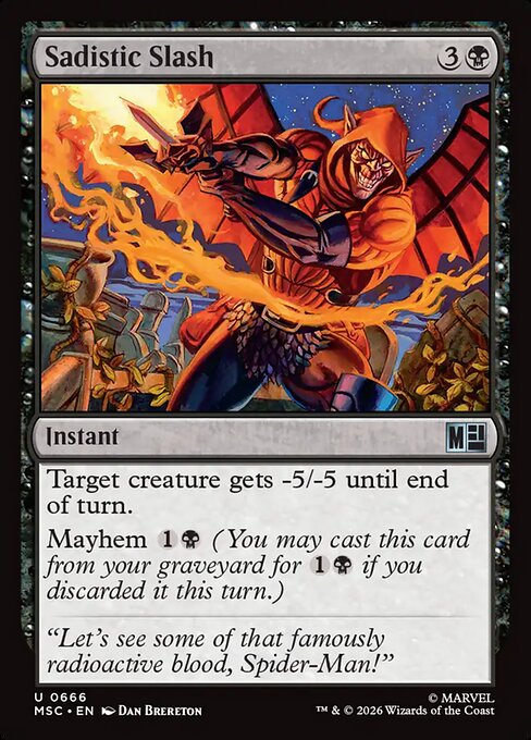 Sadistic Slash #666 from Marvel Super Heroes Commander