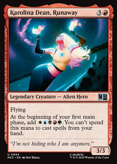 Karolina Dean, Runaway #694 from Marvel Super Heroes Commander