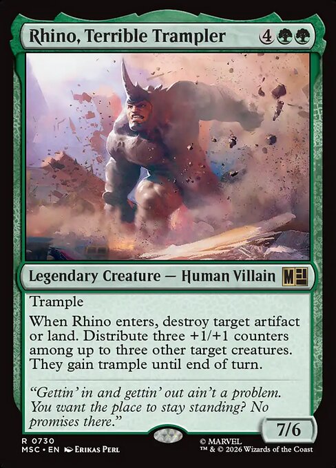 Rhino, Terrible Trampler #730 from Marvel Super Heroes Commander