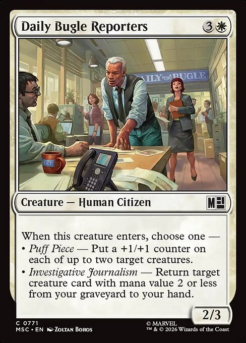 Daily Bugle Reporters #771 from Marvel Super Heroes Commander
