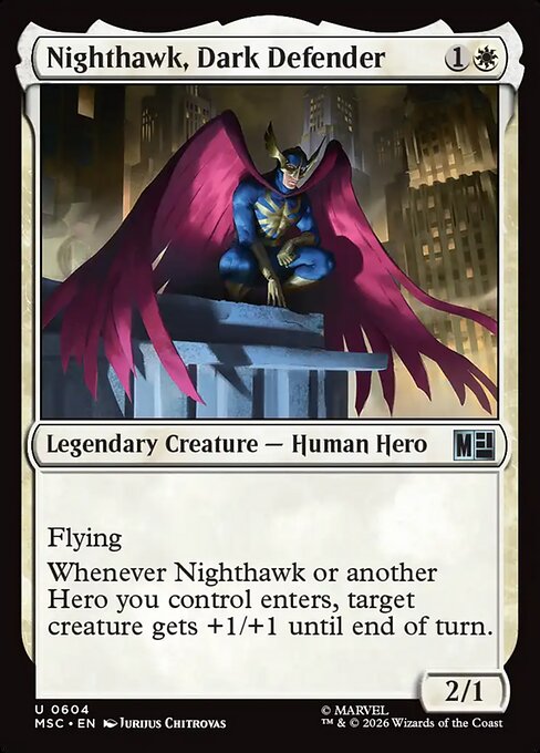 Nighthawk, Dark Defender #604 from Marvel Super Heroes Commander